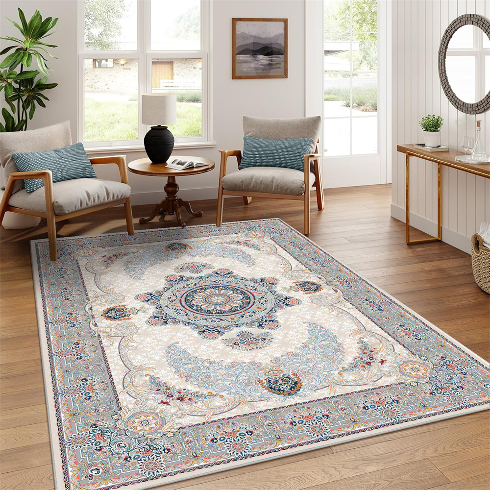 Washable Non-Slip Soft Chenille Print Carpet01