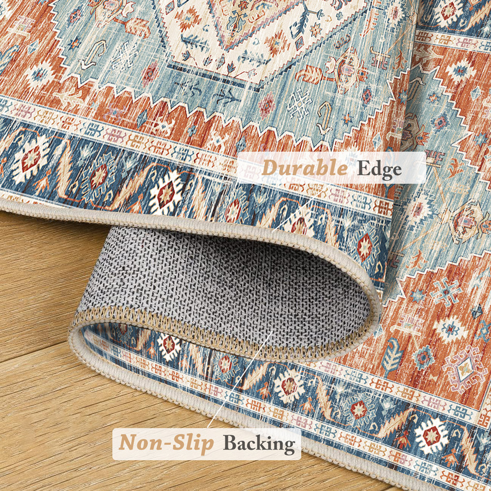 Soft Machine Washable Low-Pile Faux Cashmere Carpet for High Traffic (3)