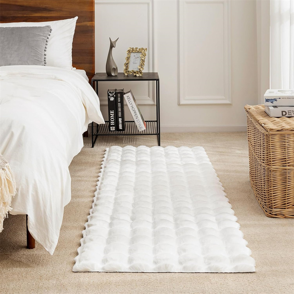 Bubble Faux Rabbit Fur Carpets Simplicity Solid Co02