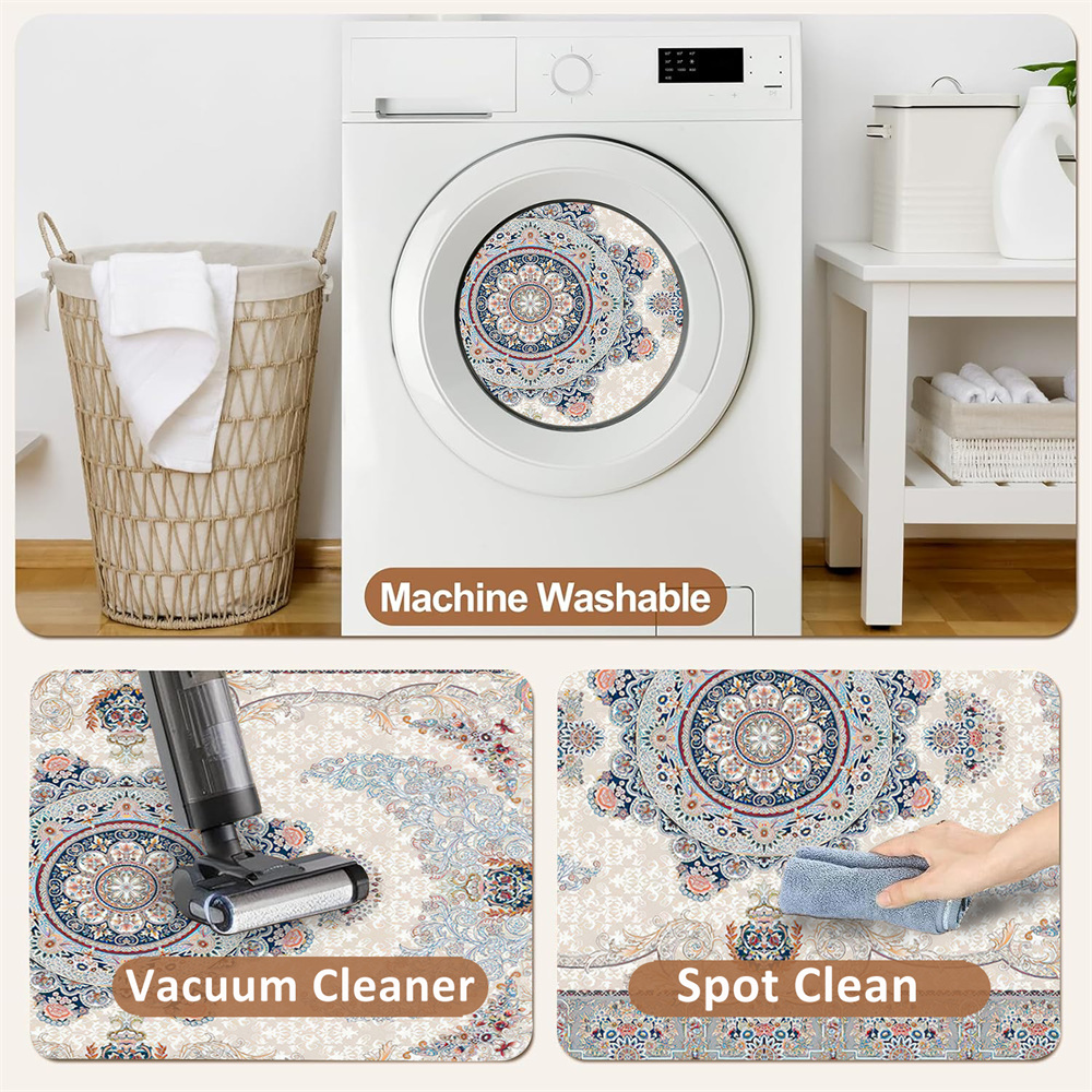 Washable Non-Slip Soft Chenille Print Carpet04